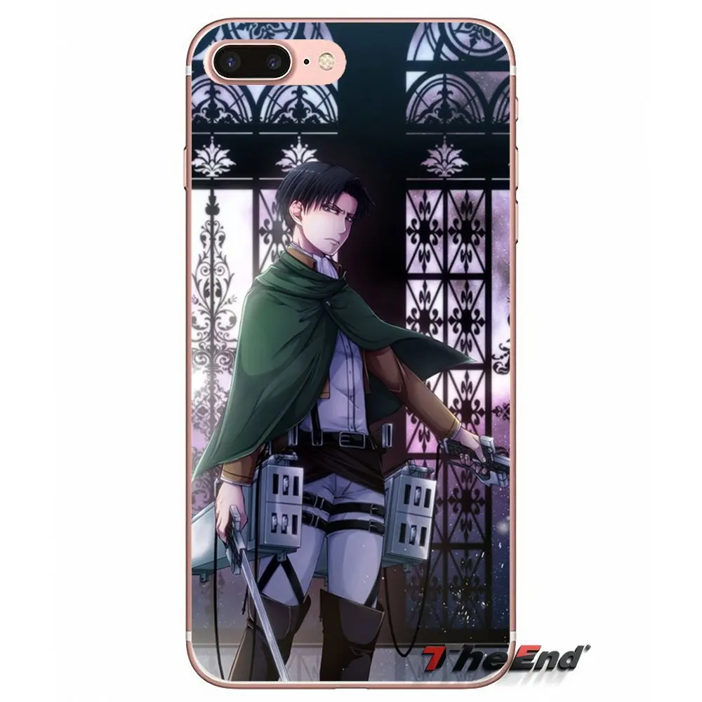 Для Apple iPhone X 4 4S 5 5S SE 5C 6 6s 7 8 плюс ТПУ прозрачная оболочка случаях аниме attack on titan