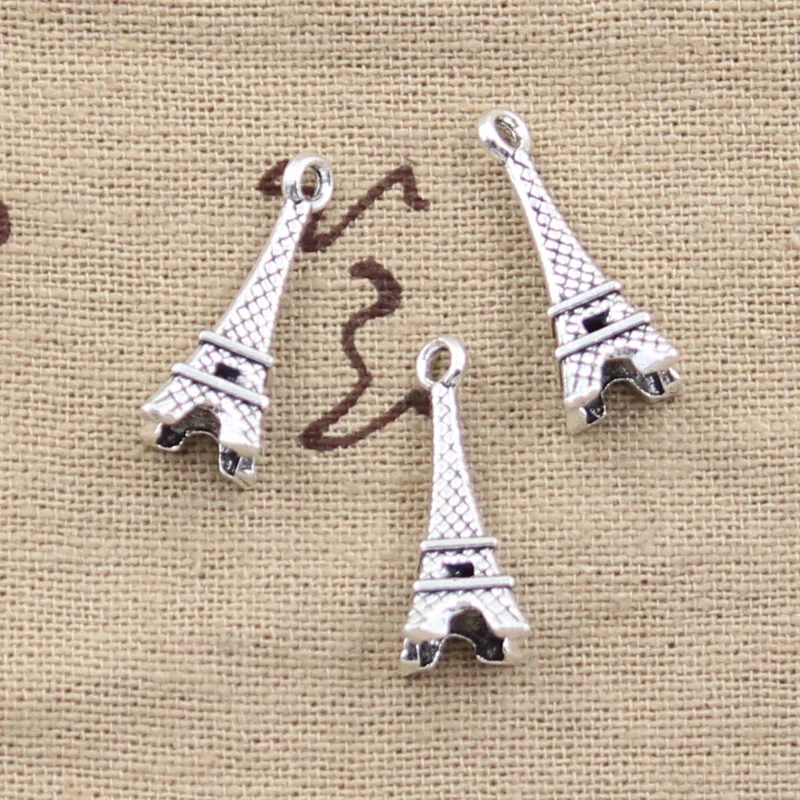

10pcs Charms 3D Eiffel Tower Paris 23x9x9mm Antique Making Pendant fit,Vintage Tibetan Silver color,DIY Handmade Jewelry