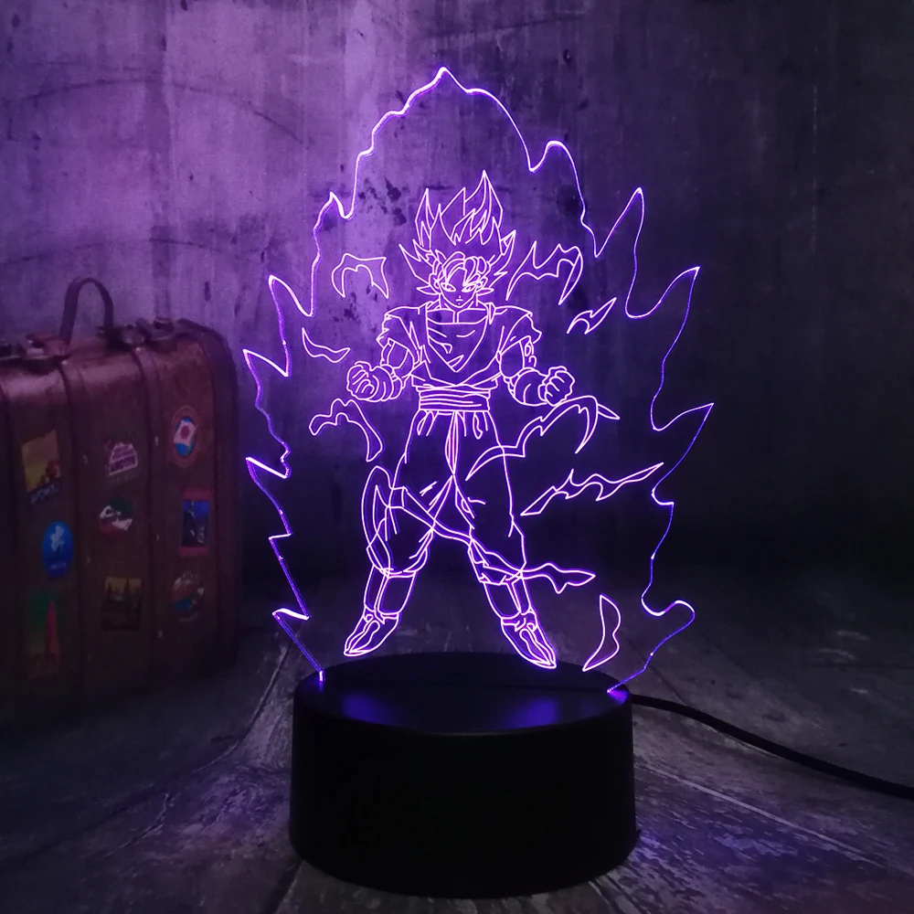Amroe светодиодный светильник подарок семь, шар дракона Сон Гоку акрил 3D RGB ночные светильники USB светодиодный s настольная лампа сенсорный контроль дома 3D лампа