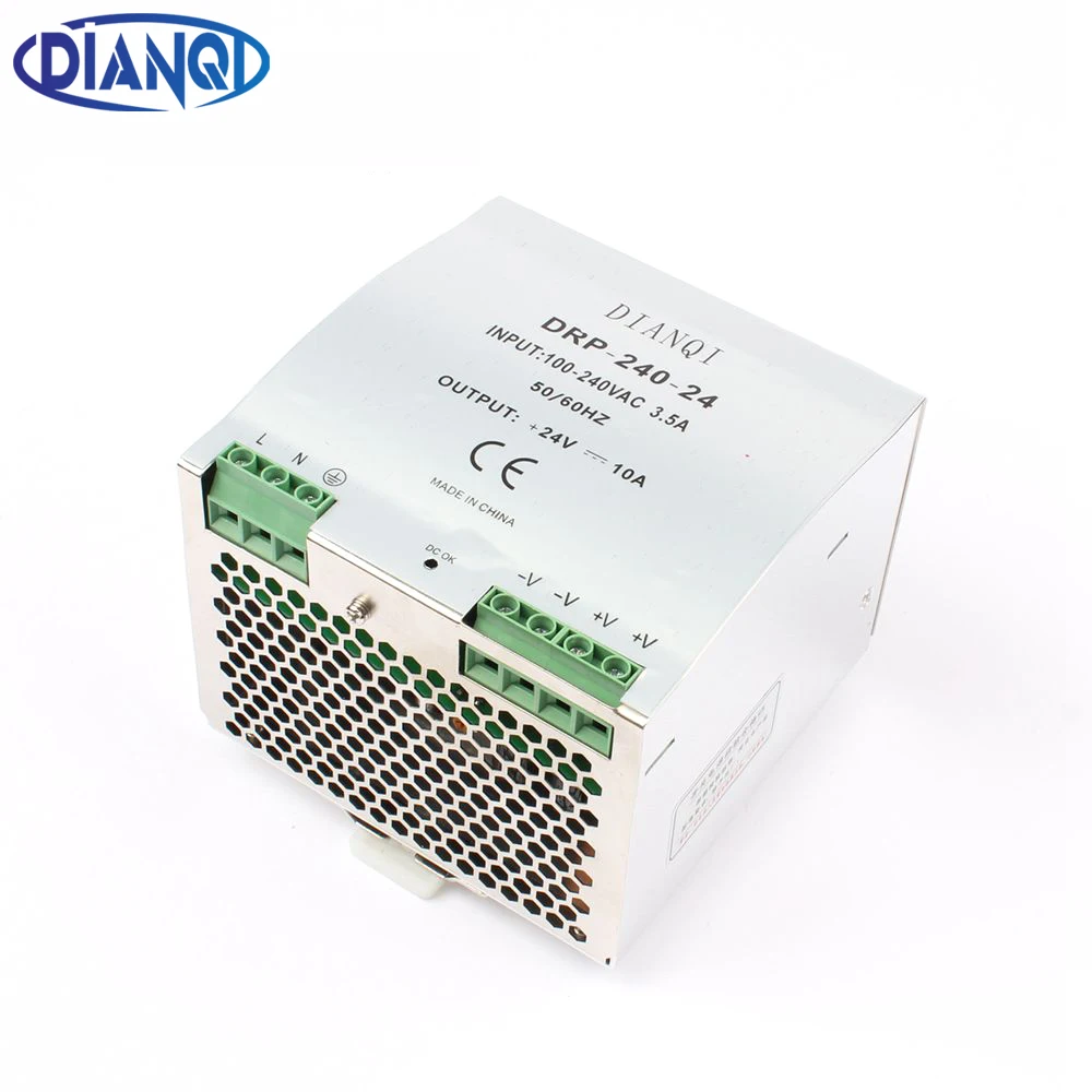 DIANQI Din rail источник питания 240 Вт 12 В 24 в 48 мощный ac dc преобразователь DR хорошее