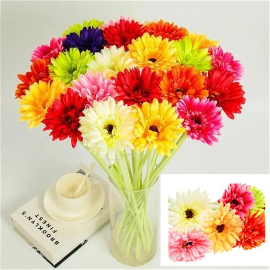 Искусственные цветы Gerbera jamesonii Bolus искусственные свадебный букет держащий цветок