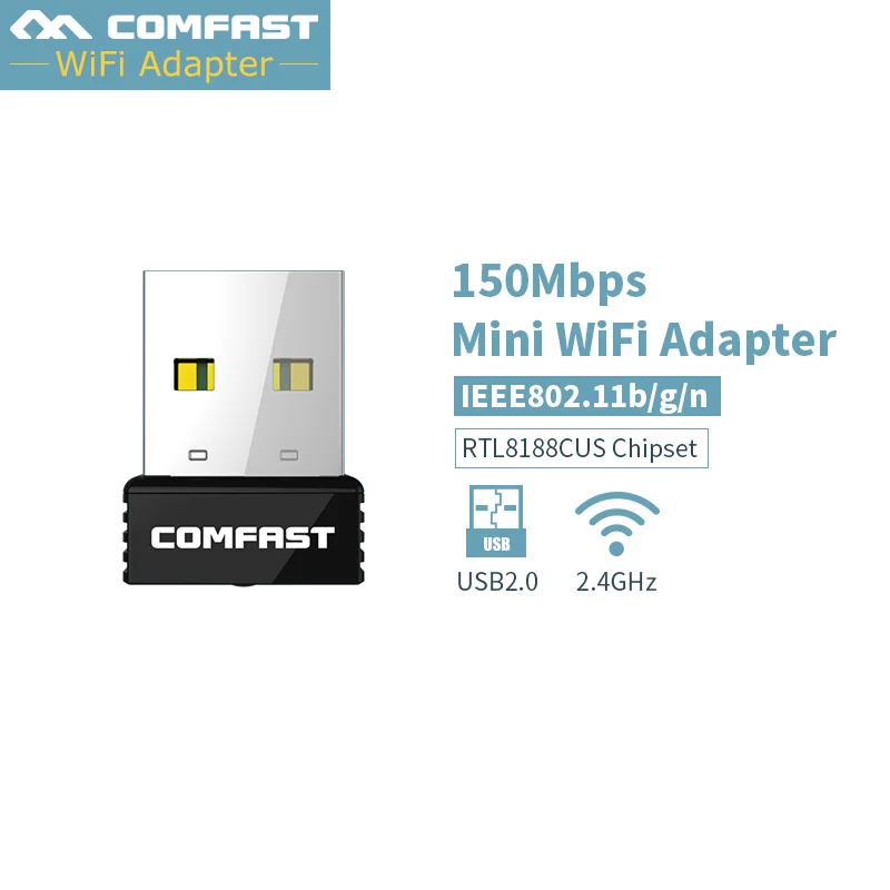 COMFAST 150 Мбит/с беспроводной Mini USB WiFi адаптер внешний приемник Портативный