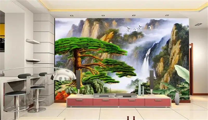 3d комната фото обои на заказ росписи нетканый стикер стены сосны приветствие