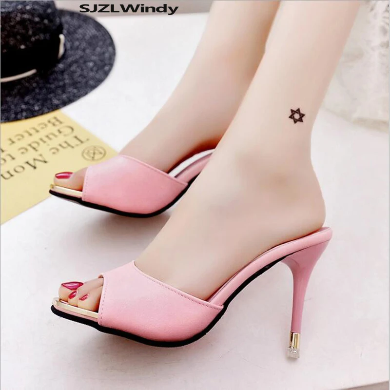 Женские туфли на высоком каблуке 8 см с заостренным носком лето 2019 | Обувь
