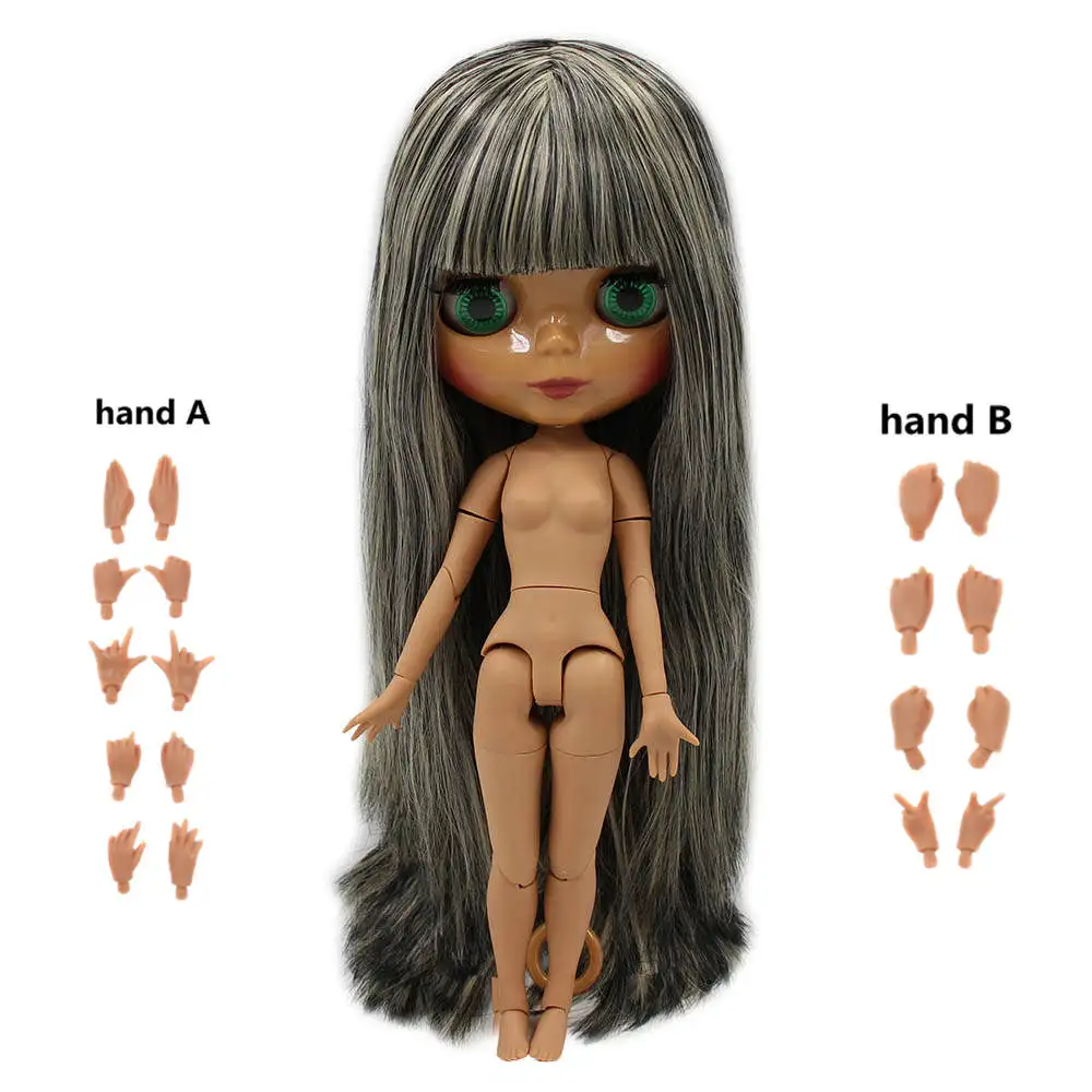 Nude doll Blyth 1/6 кукла Обнаженная тела 30 см игрушки BJD разных типов кожи загар с макияжем DIY модные куклы подарок для девочки - Цвет: Nude doll