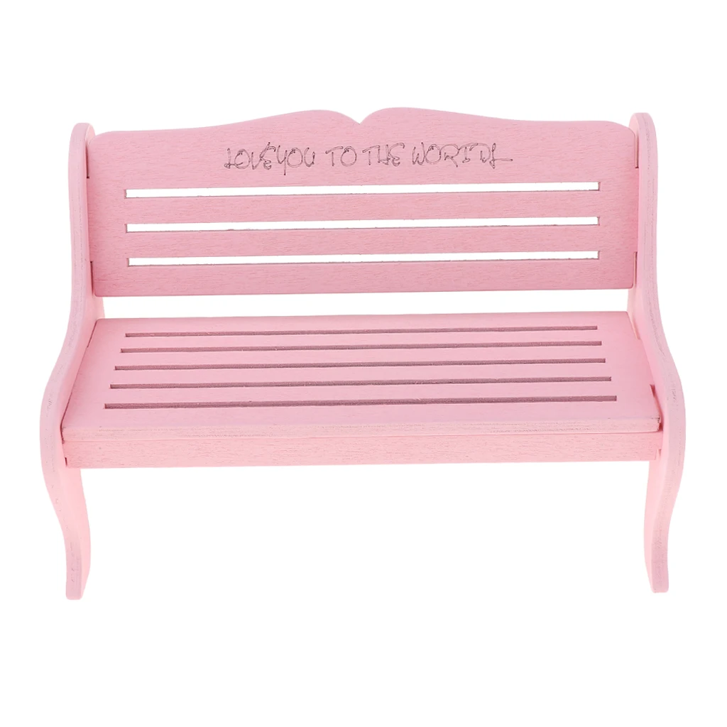 1/6 Dollhouse Fairy Garden Park Bench Furniture for Blythe BJD Pink | Игрушки и хобби