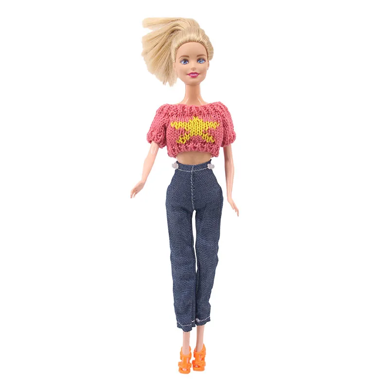 LUCKDOLL 15 Стиль 1 комплект одежды = свитер+ джинсы для BJD 30 см 1/6 Blyth куклы Barbiees одежда, игрушки для девочек, поколение, подарок на день рождения
