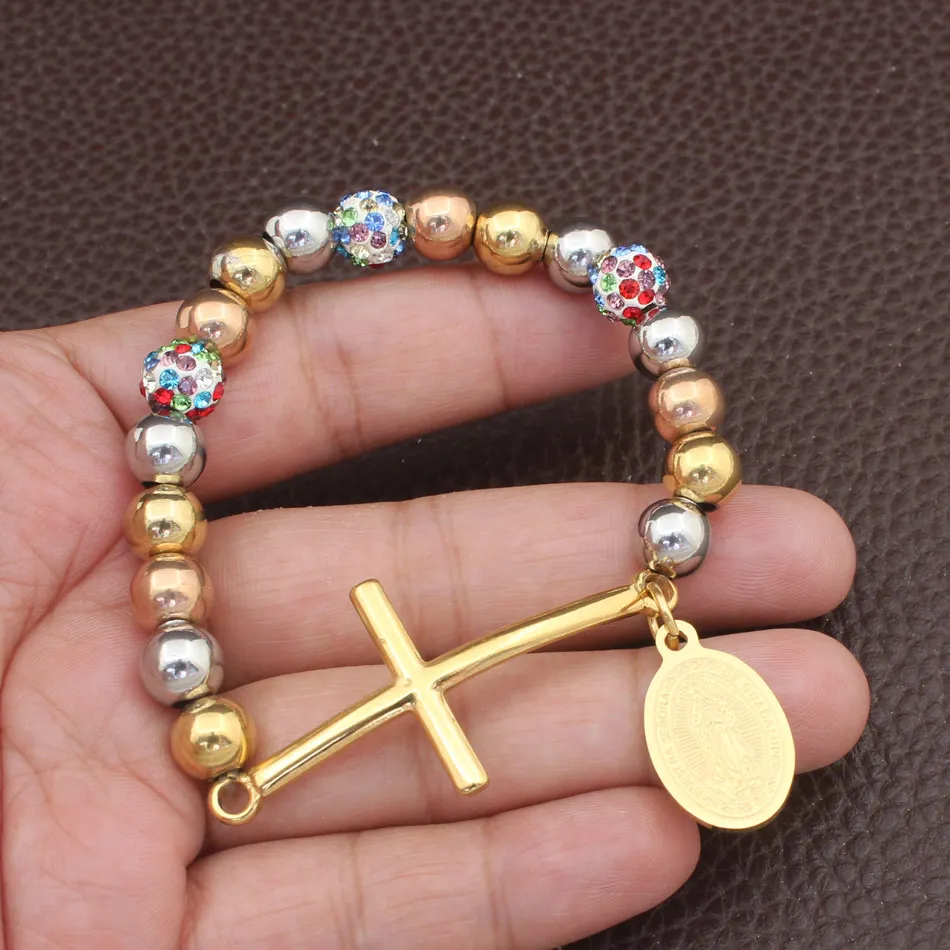 Горячая мода ювелирные изделия из нержавеющей стали с цветными стразами браслет