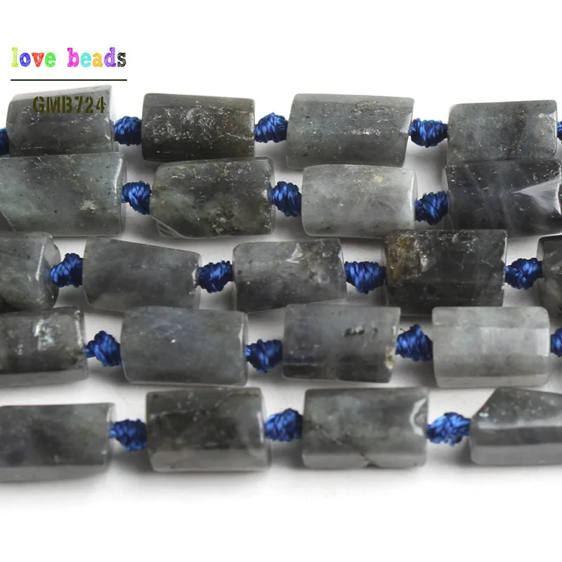 8x11 мм натуральный Граненый Серый Лабрадор Larvikite каменная колонна бусины для