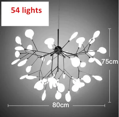 54 lights Современная золотая акриловая светодиодная люстра, ветровое дерево, дизайн, блестящие подвесные лампы для гостиной, золотые люстры, осветительные приборы - Цвет корпуса: 54 lights