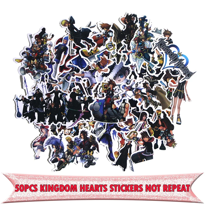 50pcs Kingdom hearts Toy funny for DIY scrapbooking album car Luggage Laptop Motorcycle notebook decal Waterproof Sticker E0033