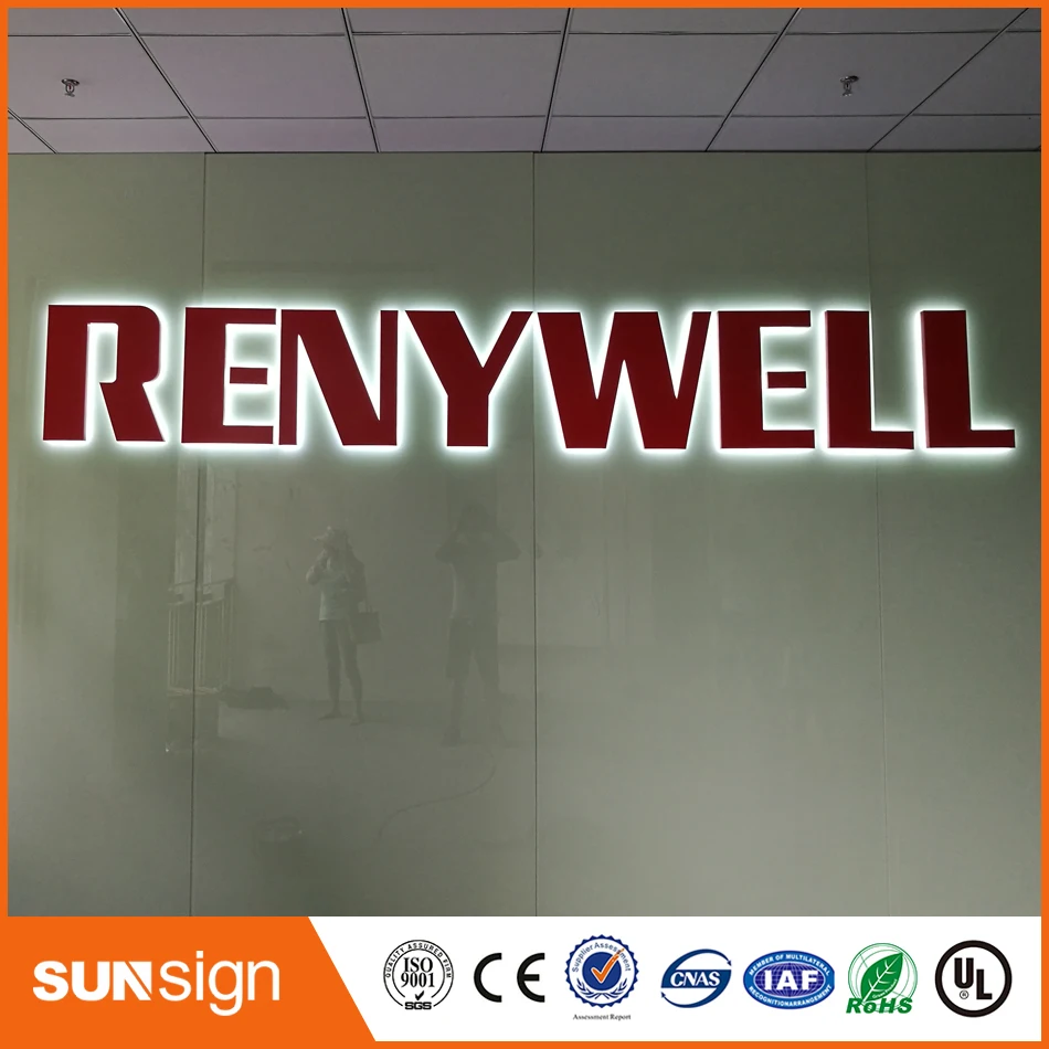 Factory Outlet Stainless steel led backlit lighted letters custom sign advertising products