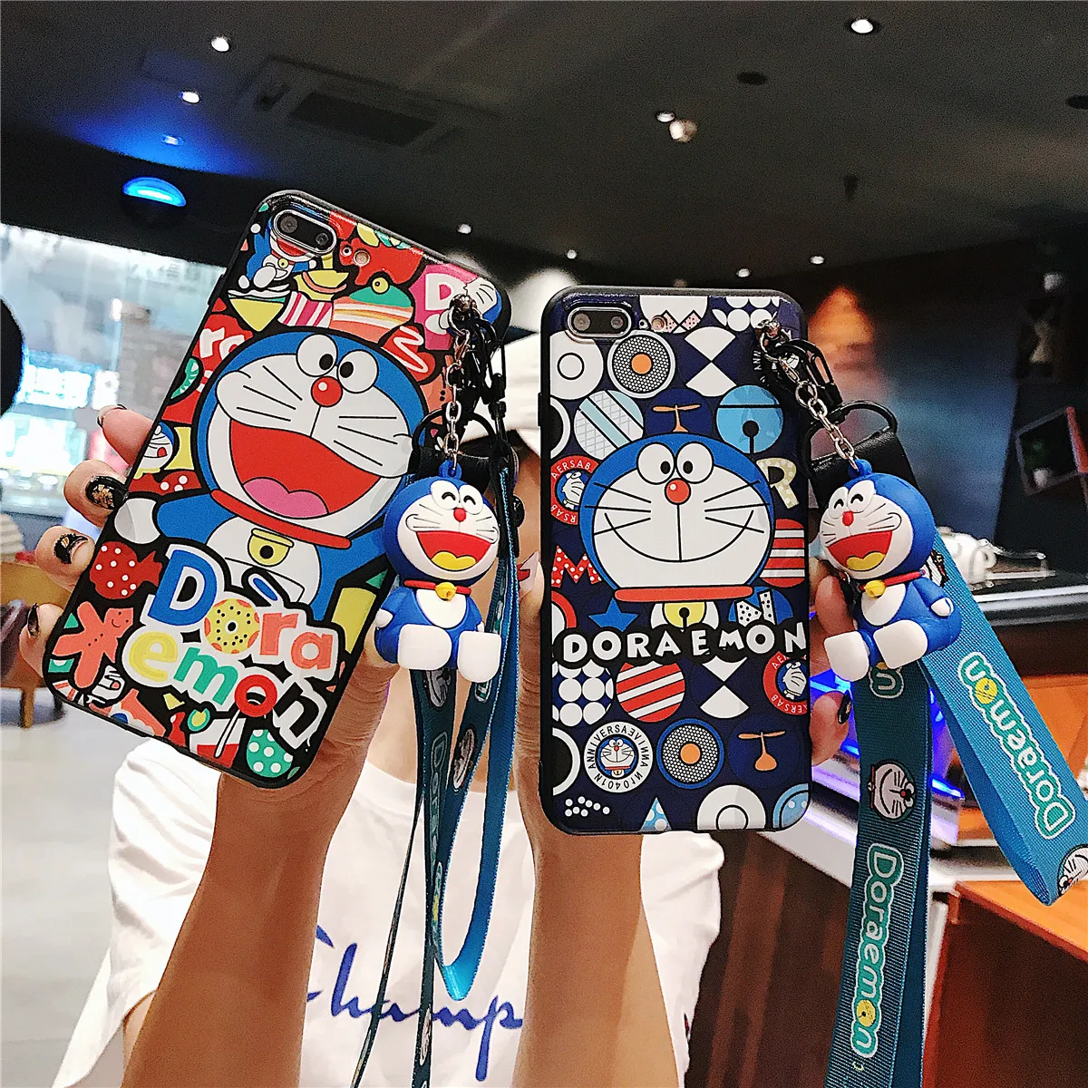 Для iPhone 11 Pro Xs Max XR 6 7 8Plus чехол Doraemon TPU подставка держатель мягкий телефонный