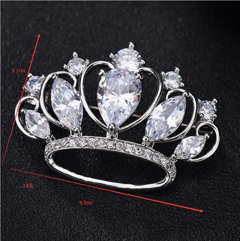 2018 Fashion Women Zircon Crown Weddings Brooch decoration for the bridal Wedding Accessories | Украшения и аксессуары