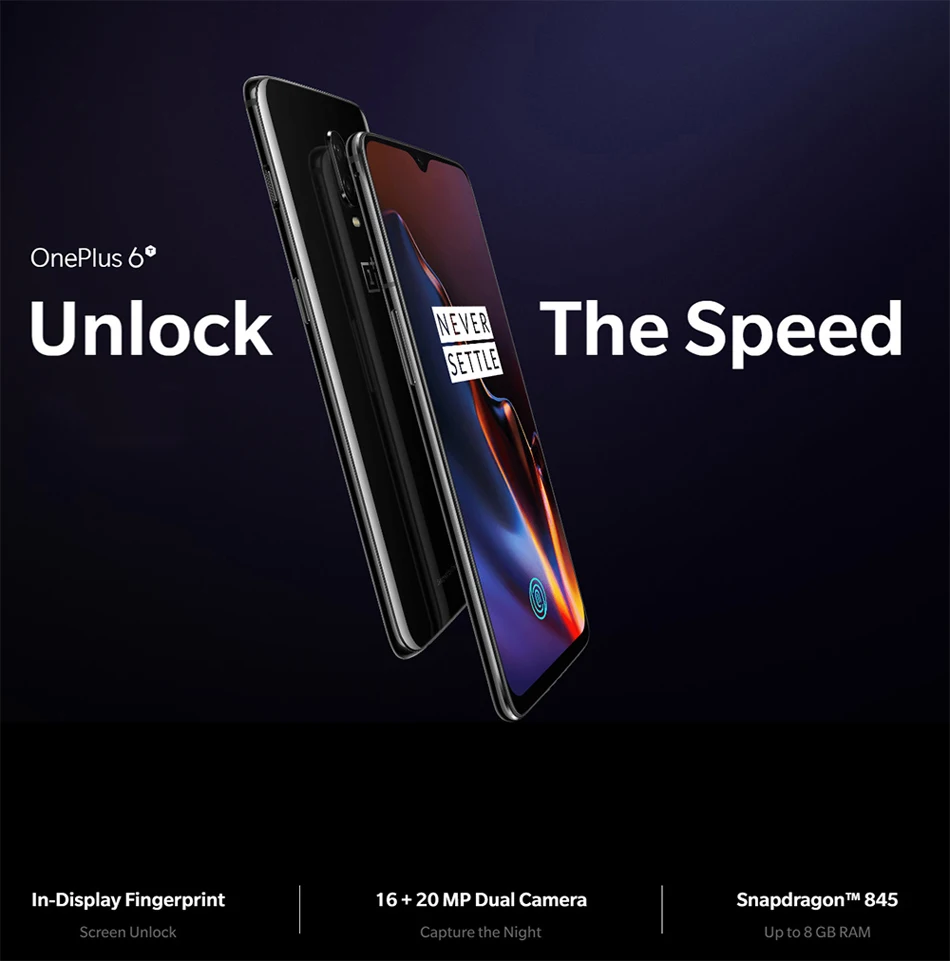 Глобальный rom Oneplus 6 T 6 T 8 GB 128 GB Snapdragon 845 In дисплей отпечатков пальцев ID 6,4" 19,5: 9 полный экран 20MP OxygenOS смартфон