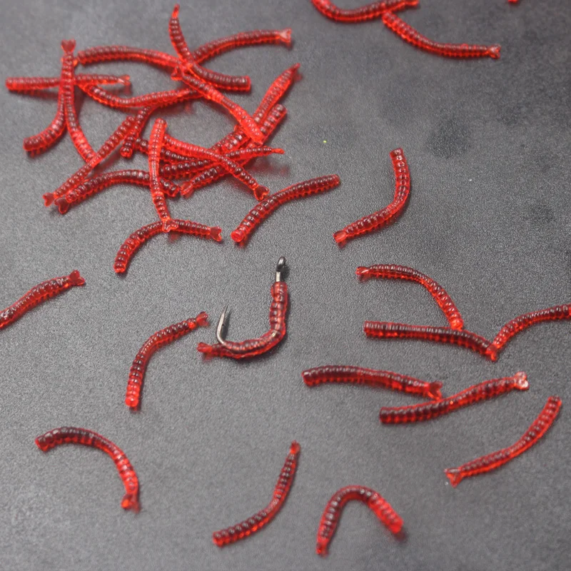 Акция! bionic зимняя рыбалка красный червь 2 см 200 шт. мягкие приманки дорога