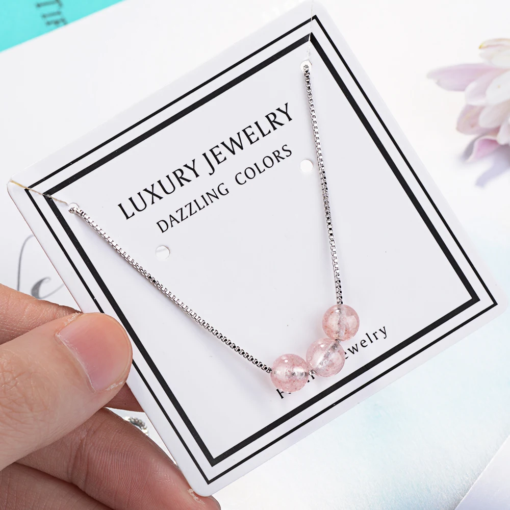 LIDAVI Simple Natural Strawberry Crystal Necklace Exquisite Choker Clavicle Chain Wedding Statement Jewelry For Women Gifts New | Украшения