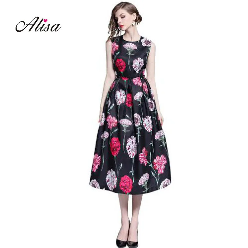 Женское платье с цветочным принтом черное облегающее А-силуэта длинным рукавом