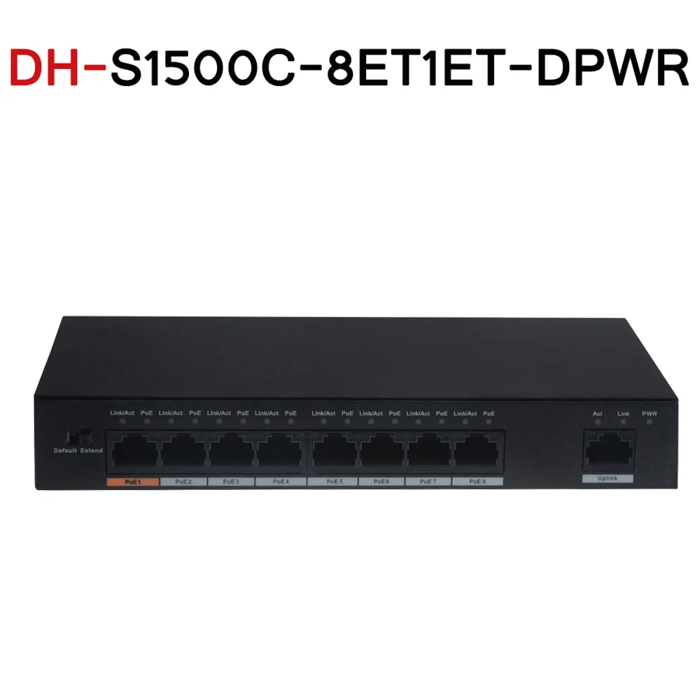 DH DH-S1500C-8ET1ET-DPWR with logo PoE Switch 8CH Ethernet Power Support 802.3af 802.3at POE POE+ Hi-PoE Standard |