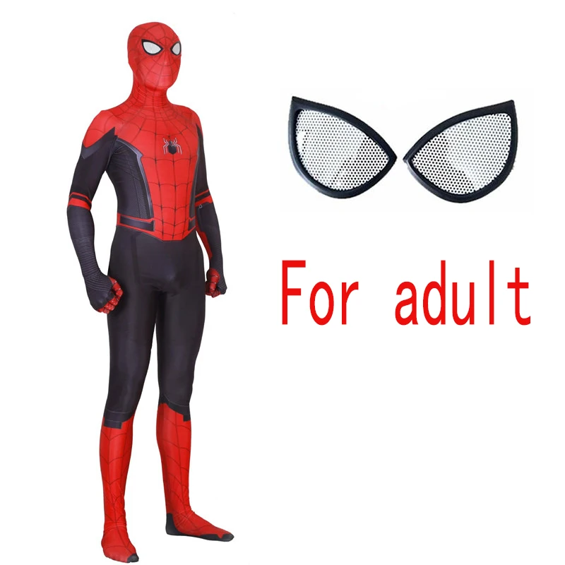 Non separation adult Взрослый вдали от дома Питер Паркер маска для косплея супергерой zentai комбинезоны костюм на Хэллоуин для мужчин и детей - Цвет: Non separation adult