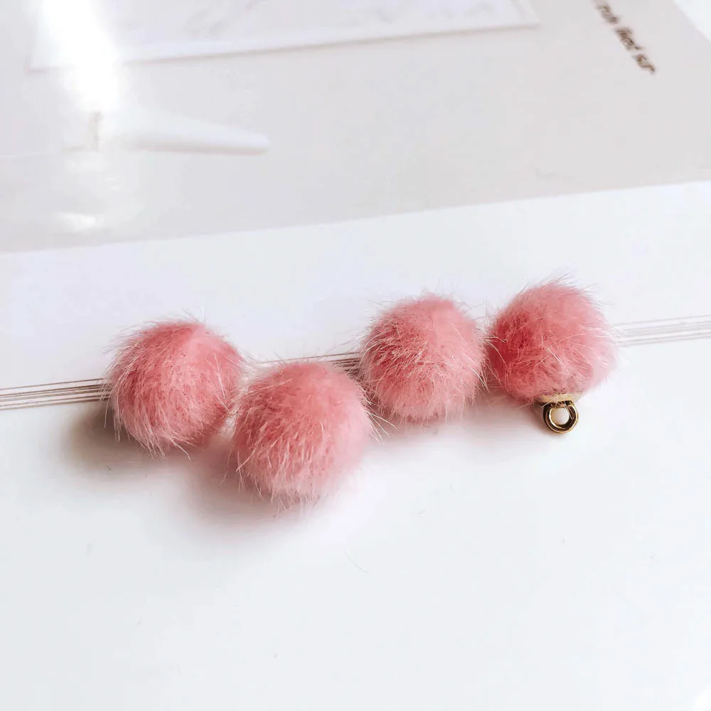 Imitation Wool Round Ball Stuff Goods Eardrop Pendant Charms Earrings Accessories Jewelry Components Finding Diy Material 10pcs - купить по