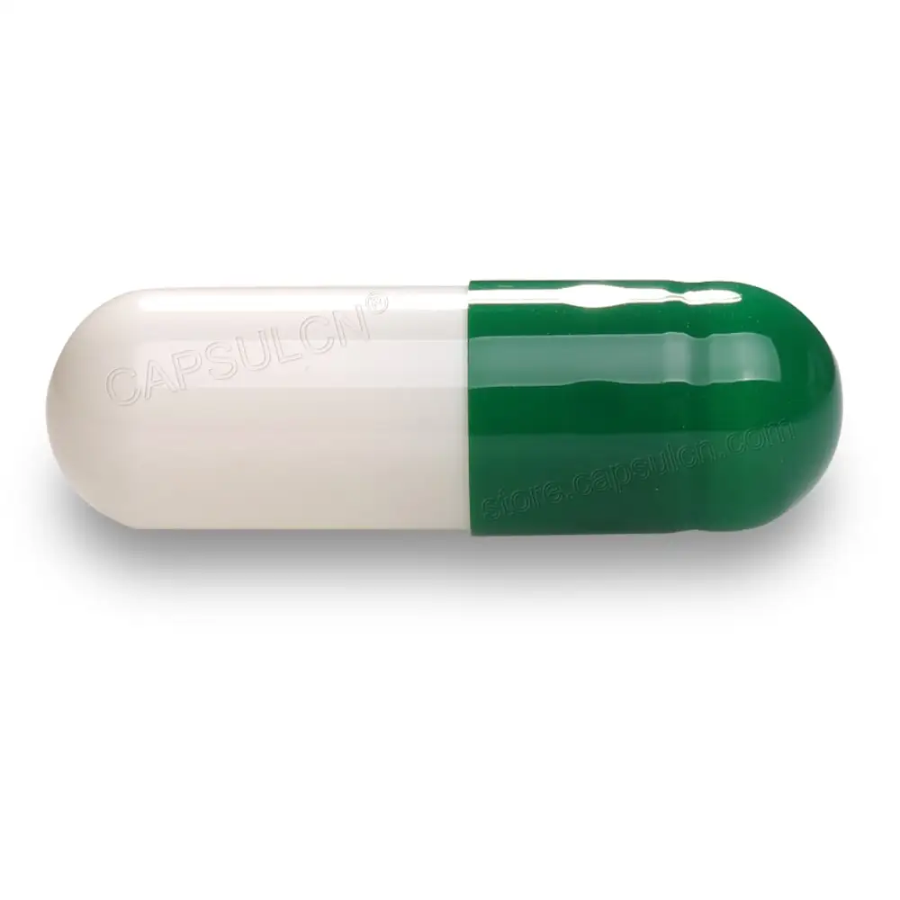 

(5000 Pieces / Carton) Size 1# Green & White,Joined Empty Gelatin Capsules/Fillable Capsule