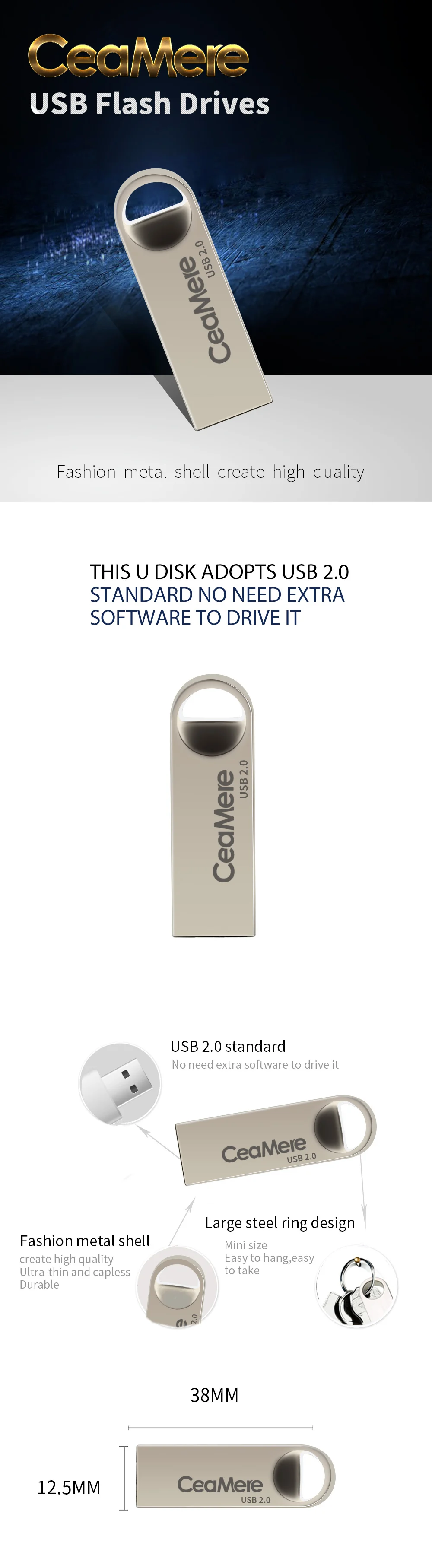 Ceamere C1 USB флеш-накопитель 8 ГБ/16 ГБ/32 ГБ/64 ГБ флеш-накопитель Флешка флеш-диск USB 2,0 карта памяти USB диск 512 МБ 256 Мб
