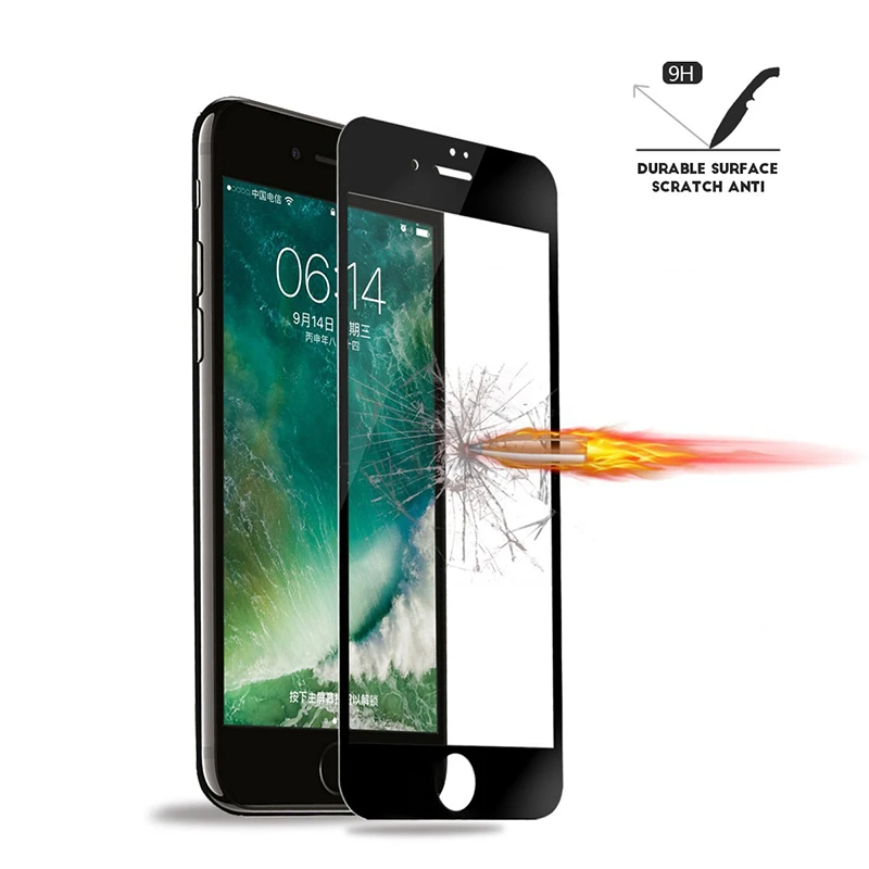 Закаленное стекло с закругленными краями 9D для iPhone 6 6s 7 8 Plus X 10 XS Max XR|Защитные