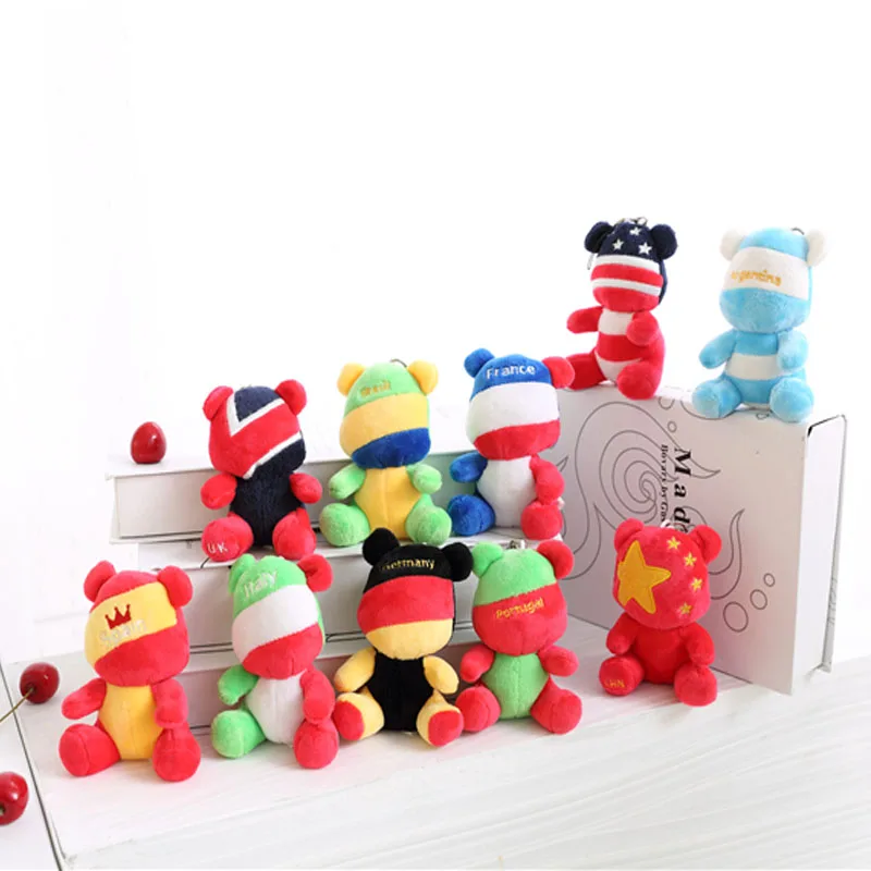 Bebecocoon 2017 10cm Kawaii National Italian Flag Teddy Bear Key Chain Animal Plush Lovely Stuffed Kids Toy for Gifts Set | Игрушки и