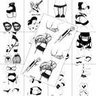 Пикантные наклейки, временная татуировка для рука взрослого человека, Черная кружевная Роза, нож, вода, Переводные татуировки, набор губ, боди-арт, стикер на руку