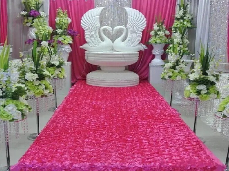 

10m/lot 1.4 M Width Romantic White 3D Rose Petal Carpet Aisle Runner For Wedding Backdrop Centerpieces Favors Party Decoration