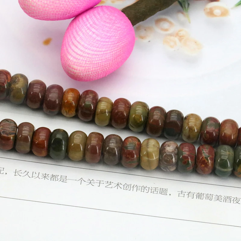 Abacus shaped multicolor picasso loose beads 5x8mm 15" DIY stone hot sale jewelry making wholesale | Украшения и аксессуары