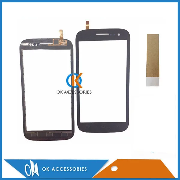 

Черный цвет для Wiko Cink Пять сенсорный экран дигитайзер Сенсорное стекло 1 шт./лот с клейкой лентой