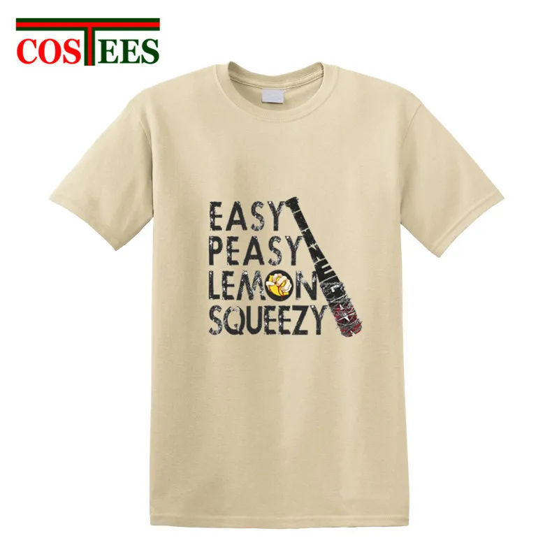 Vintage Negan Lucille Tees Easy peasy lemon squeezy T shirts men TV Show Retro tshirt Funny The walking dead Men's T-shirt | Мужская
