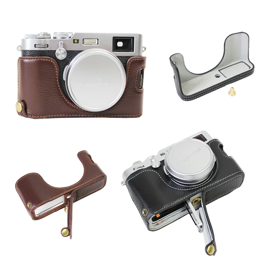 Новейший чехол для камеры из натуральной кожи Fuji X100F Fujifilm сумка получехол Нижняя