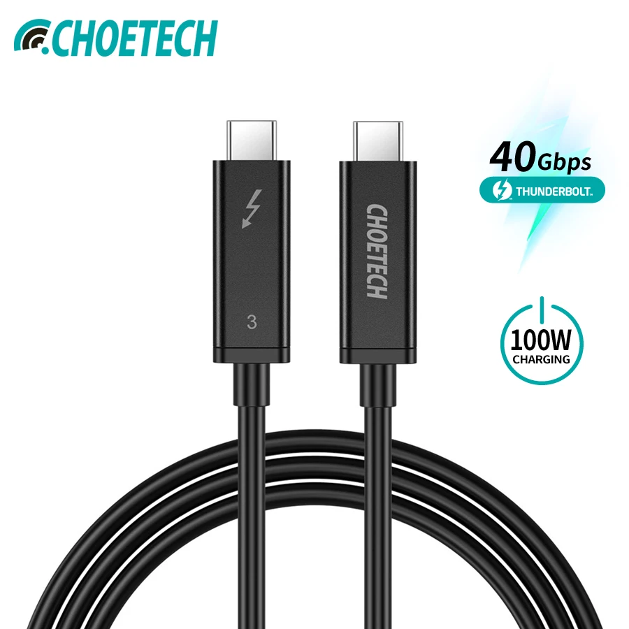 CHOETECH Thunderbolt 3 кабель 40 Гбит/с 100 Вт поддержка зарядки 5 к UHD дисплей 4 60 Гц usb type C HDMI