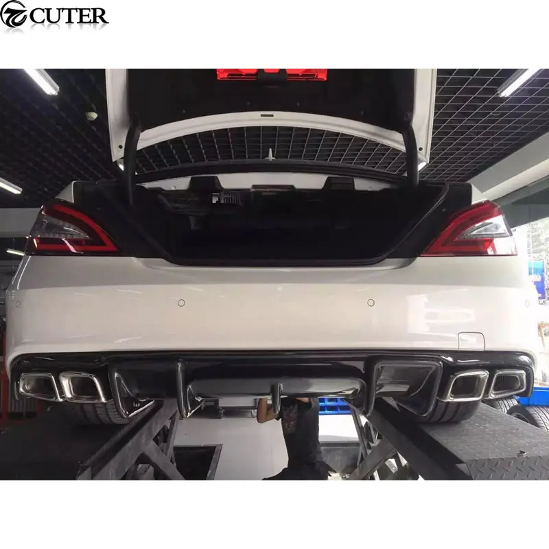 Задний диффузор из углеродного волокна для Benz CLS320 CLS300 CLS63 W218 стиль Renntech 2012UP|lips