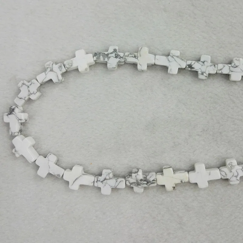 

Wholesale fashion natural howlite cross stone pendants hot sell 12*16mm white pendants for Necklaces jewelry making 48pcs/lot