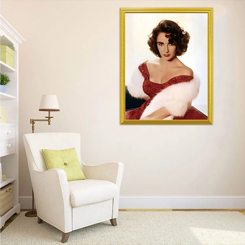 Elizabeth Taylor с вечерним платьем 5D DIY Алмазная картина полная квадратная вышивка