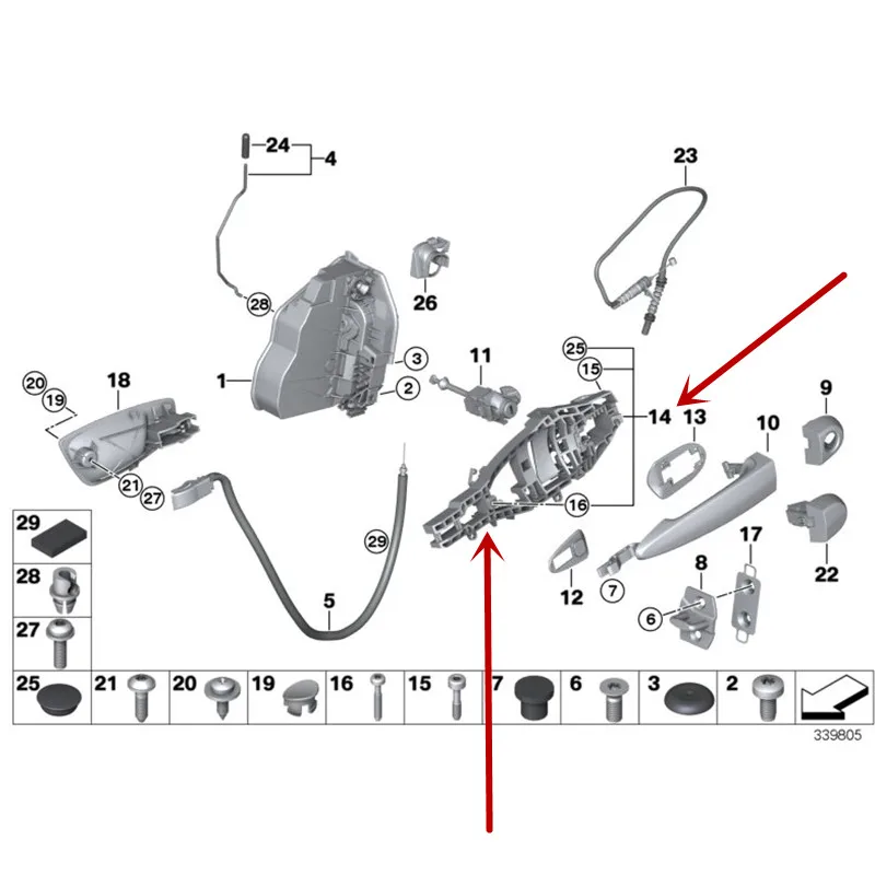 Car Front door handle base bracket 316 318 323 320b mw325 328i 330i E70 F15 E90 X1 X5 m3 Series Door switch fixing clip | Автомобили и