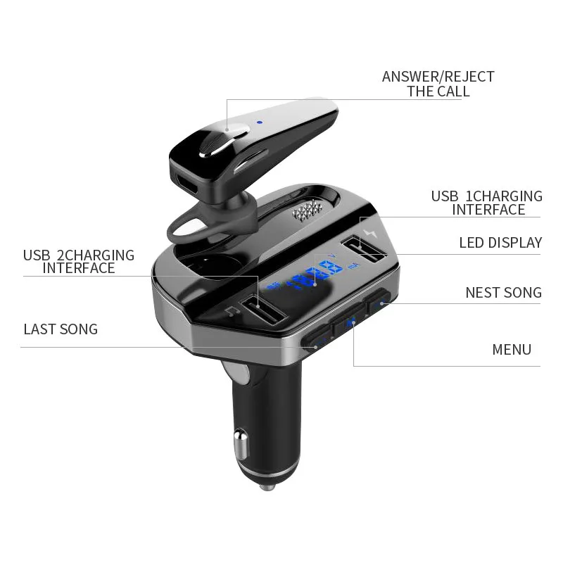 Bluetooth Car Kit MP3 плеер fm-передатчик громкой связи вызов Авто bluetooth Двойной