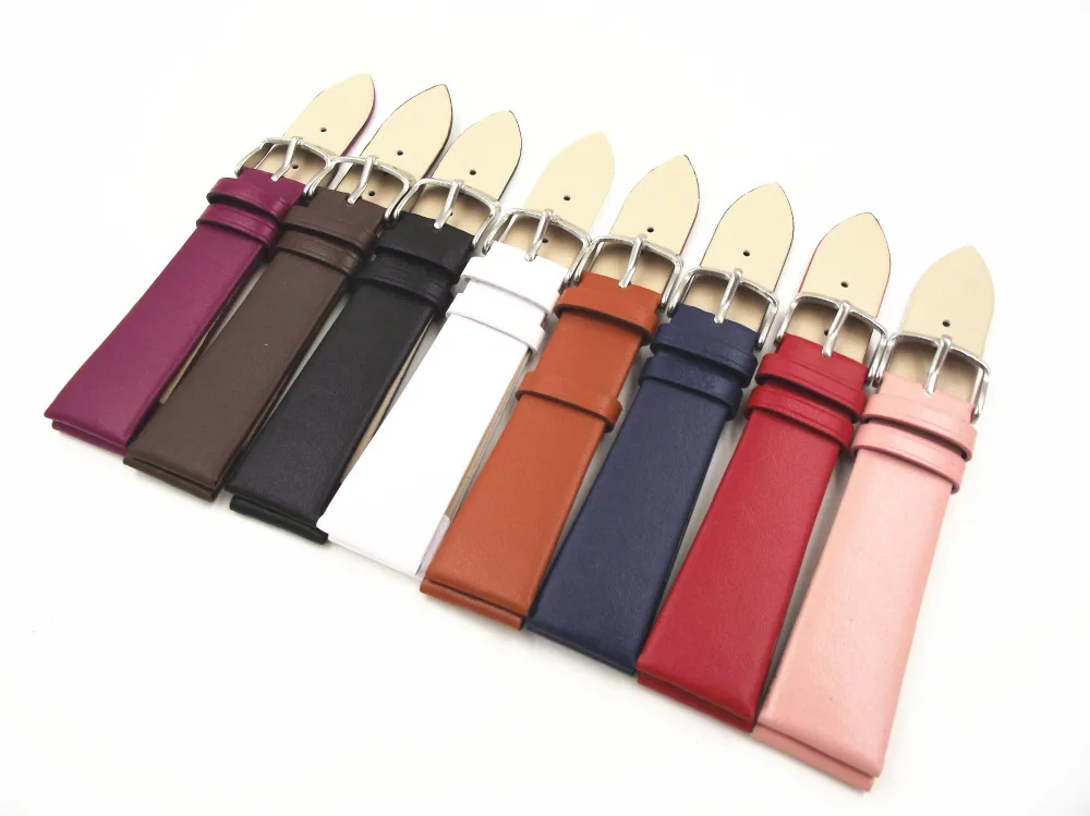 Wholesale 50pcs/Lot 12mm 14mm 16mm 18mm 20mm 22mm Genuine Leather Split Leather Watch Band Watch Straps New -2020070302