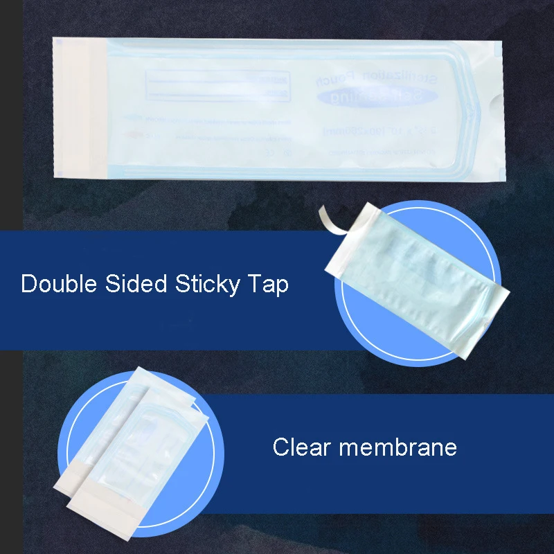 

Tattoo Accessories Sterilization Pouches Bags ETO Steam autoclave Self-sealing Bag Disposable 200pcs/box