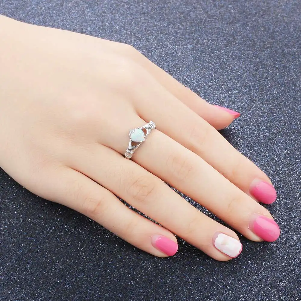 Claddagh кольцо из чистого серебра 925 пробы женские кольца Классический браслет с