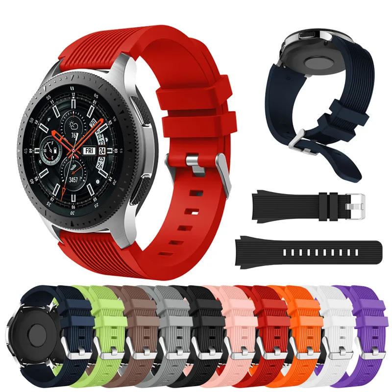 Ремешок силиконовый для Samsung Galaxy Watch 46 мм 42 резиновый сменный Браслет часов Pebble Time