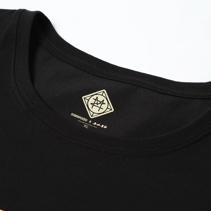 SIMWOOD 2020 летняя футболка в китайском стиле мужская приталенная с вышитыми