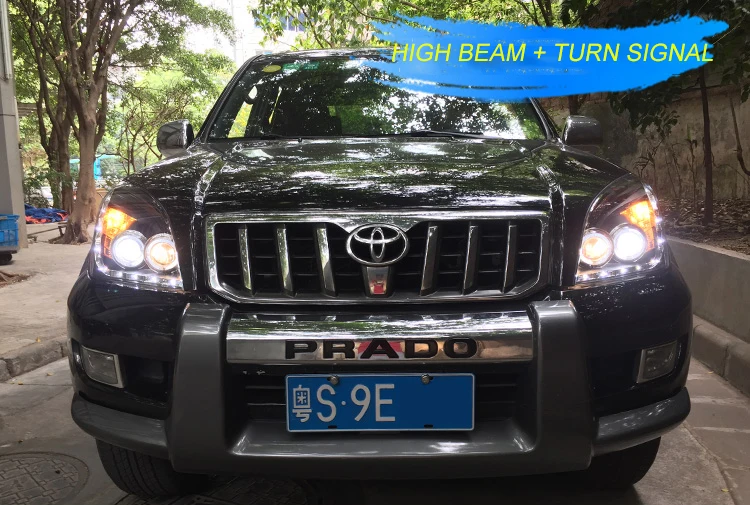 Автомобильный Стильный чехол для Toyota Prado 2003-2009 фары для Toyota Prado светодиодный фары DRL Объектив двойной луч ксеноновые автомобильные аксессуары