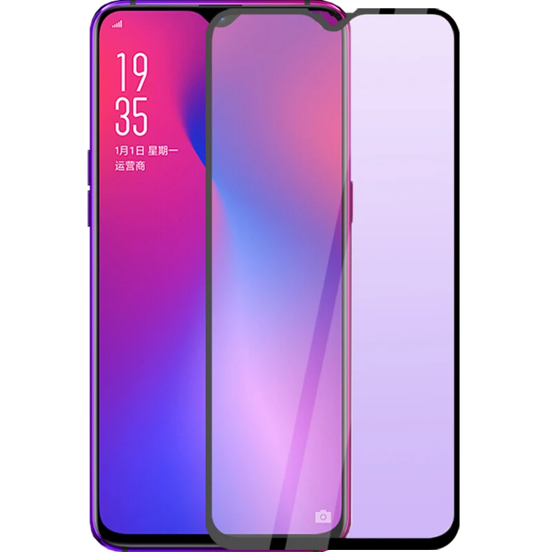 EXUNTON анти синий полное покрытие закаленное стекло 2.5D Защита экрана для OPPO R17 Pro RX17