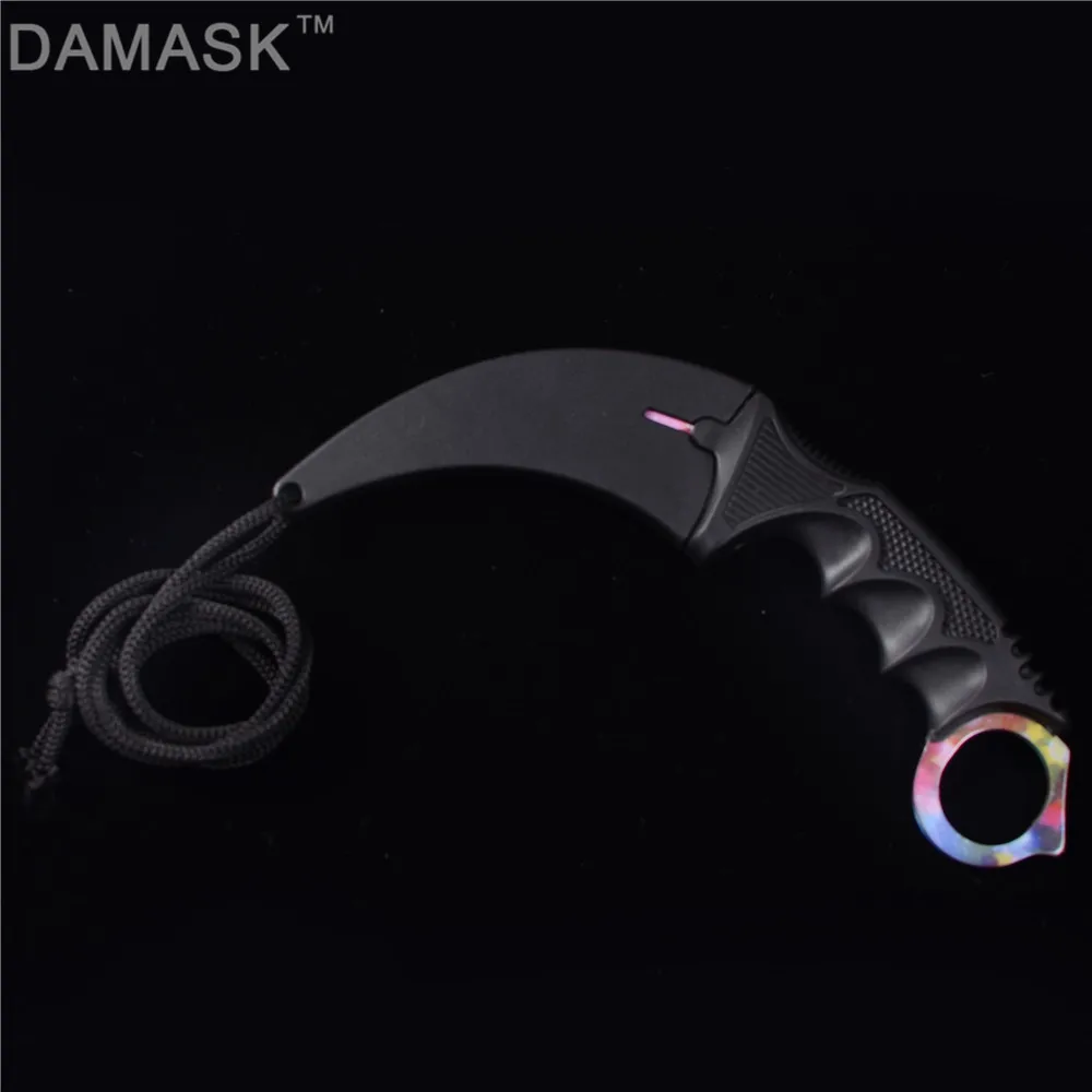 DAMASK CS GO Counter Strike Karambit нож с фиксированным лезвием для самообороны Кемпинг Охота