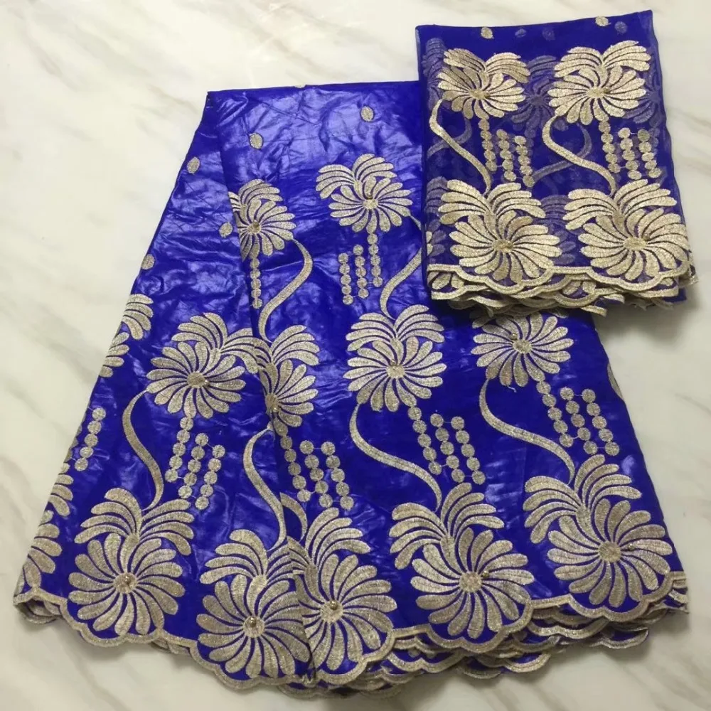 (5 + 2 ярдов) индийский Базен Riche Getzner кружевная ткань 2018 с блузкой оранжевого цвета